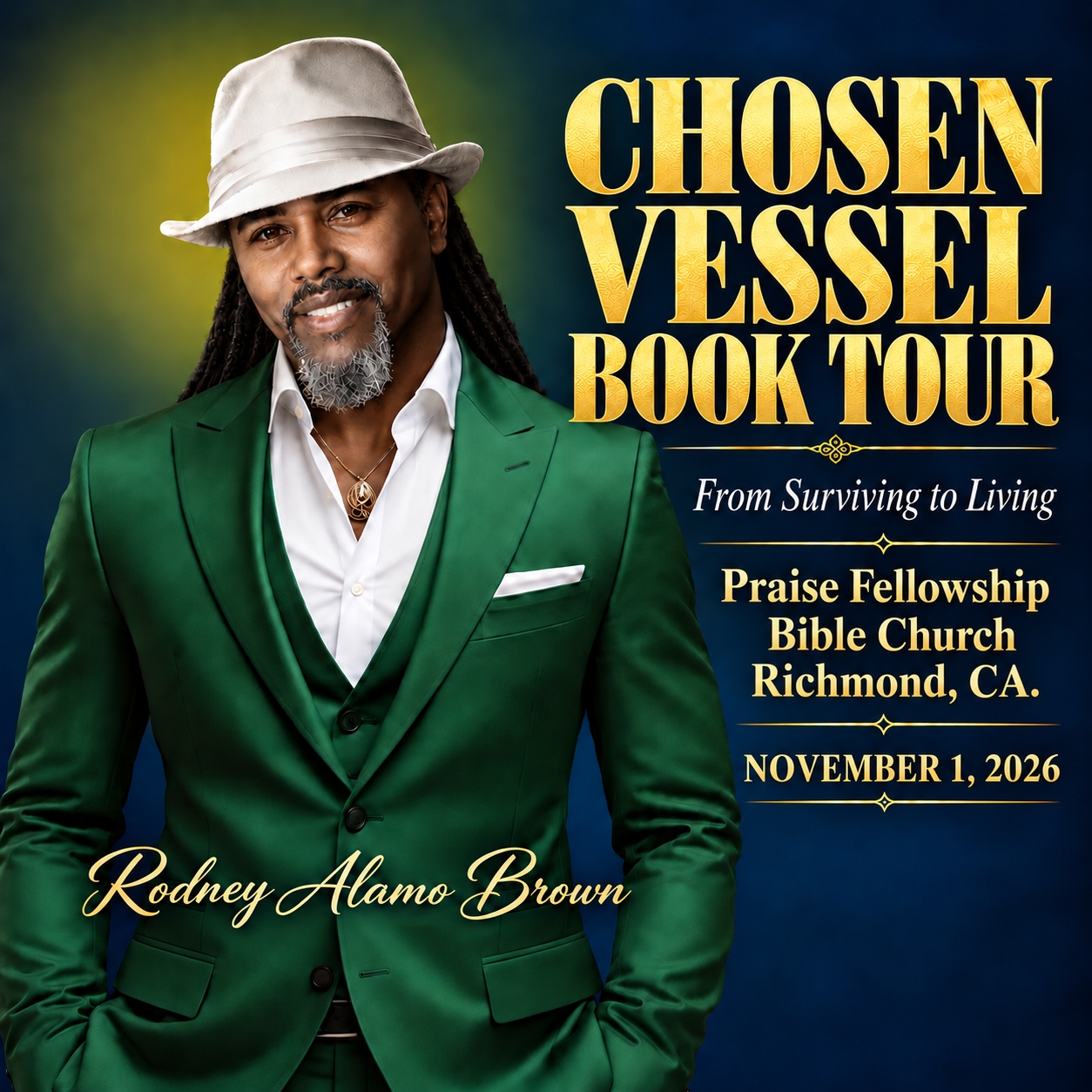 Chosen Vessel Book Tour at Praise Fellowship Bible Church in Richmond, California on November 1, 2026